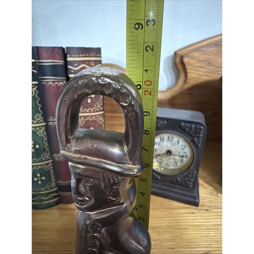 Vintage Hessian Soldier Brass Door Stop Book End Revolutionary War Colonial - Picture 8 of 10